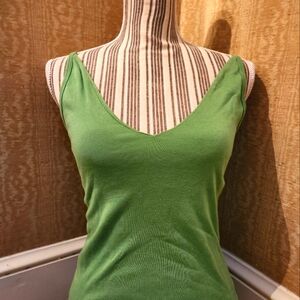 Juicy Couture deep v-neck tan in vibrant green